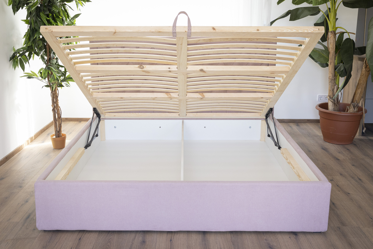 Minimalista h�l� 160�200-as �ggyal: komplett bev�s�rl�lista – Francia�gy + matrac + r�cs