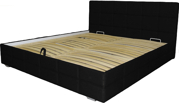 Anaszta ágyrácsos ágykeret, 180 x200 cm, ágynemûtartós, fekete
