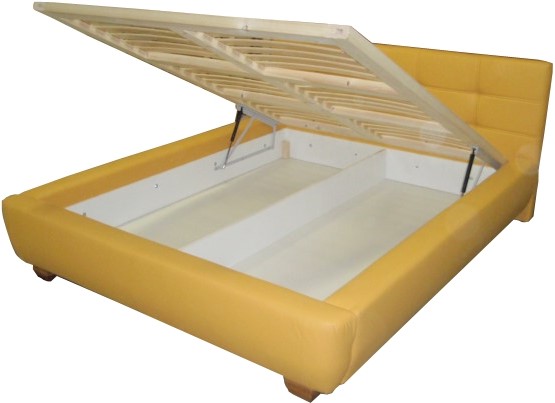 Diamond ágy, Anaszta fejvéggel ágyrácsos ágykeret, 160 x200 cm, ágynemûtartó, sárga