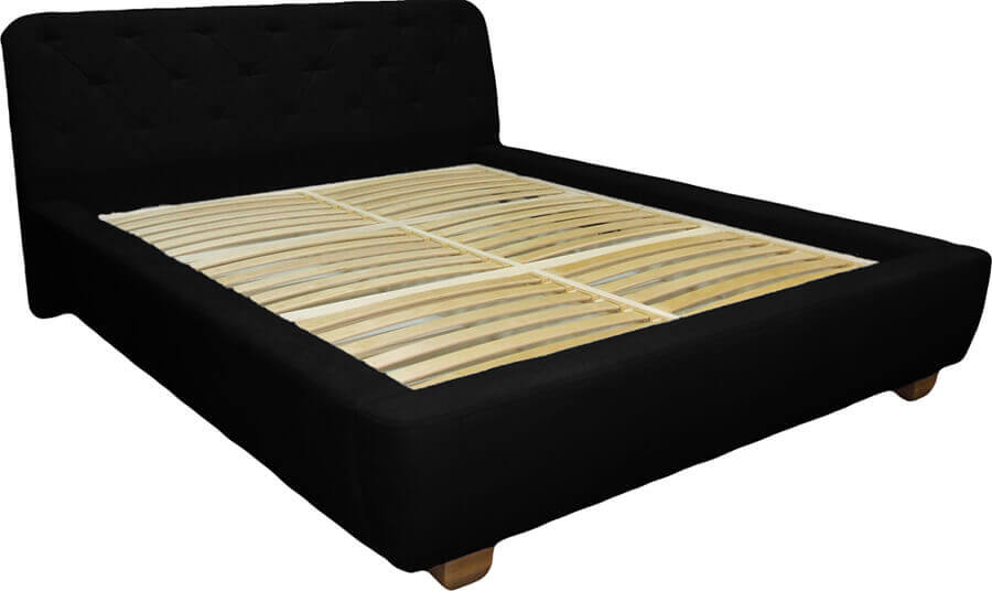 Diamond ágy Mairó fejvéggel ágyrácsos ágykeret, 160 x200 cm, ágynemûtartós, fekete